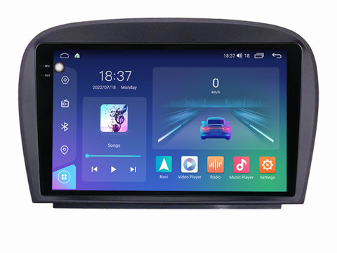 Navigatie dedicata cu Android Mercedes SL R230 2001 - 2012, 8GB RAM, Radio GPS Dual Zone, Display 2K QLED 9.5" Touchscreen, Internet Wi-Fi si slot SIM 4G, Bluetooth, MirrorLink, USB, Waze