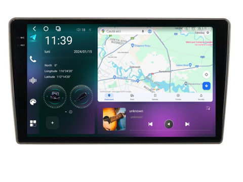 Navigatie dedicata cu Android Nissan Tiida 2004 - 2013, 12GB RAM, Radio GPS Dual Zone, Display 2K QLED 9.5" Touchscreen, Internet Wi-Fi si slot SIM 4G, Bluetooth, MirrorLink, USB, Waze