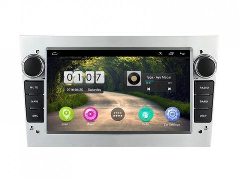 Navigatie dedicata cu Android Opel Astra H 2004 - 2014, gri deschis, 2GB RAM, Radio GPS Dual Zone, Display HD IPS 7" Touchscreen, Internet Wi-Fi, Bluetooth, MirrorLink, USB, Waze