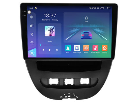 Navigatie dedicata cu Android Peugeot 107 2005 - 2014, 4GB RAM, Radio GPS Dual Zone, Display 2K QLED 10.36" Touchscreen, Internet Wi-Fi si slot SIM 4G, Bluetooth, MirrorLink, USB, Waze