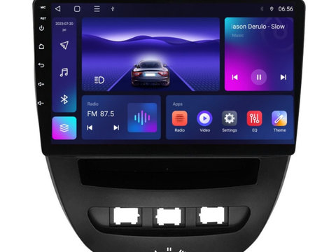 Navigatie dedicata cu Android Peugeot 107 2005 - 2014, 3GB RAM, Radio GPS Dual Zone, Display HD IPS 10" Touchscreen, Internet Wi-Fi si slot SIM 4G, Bluetooth, MirrorLink, USB, Waze