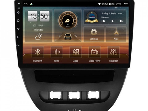 Navigatie dedicata cu Android Peugeot 107 2005 - 2014, 8GB RAM, Radio GPS Dual Zone, Display HD IPS 10" Touchscreen, Internet Wi-Fi si slot SIM 4G, Bluetooth, MirrorLink, USB, Waze