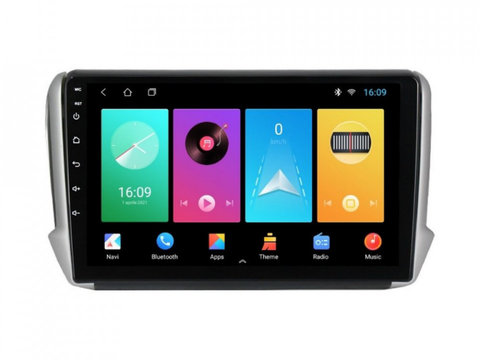 Navigatie dedicata cu Android Peugeot 2008 I 2013 - 2019, 1GB RAM, Radio GPS Dual Zone, Display HD IPS 10" Touchscreen, Internet Wi-Fi, Bluetooth, MirrorLink, USB, Waze
