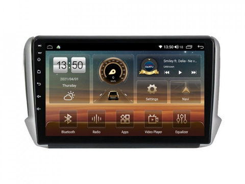 Navigatie dedicata cu Android Peugeot 2008 I 2013 - 2019, 8GB RAM, Radio GPS Dual Zone, Display HD IPS 10" Touchscreen, Internet Wi-Fi si slot SIM 4G, Bluetooth, MirrorLink, USB, Waze