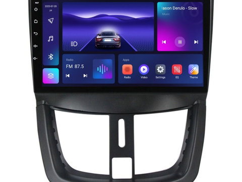 Navigatie dedicata cu Android Peugeot 207 2006 - 2015, 3GB RAM, Radio GPS Dual Zone, Display HD IPS 9" Touchscreen, Internet Wi-Fi si slot SIM 4G, Bluetooth, MirrorLink, USB, Waze