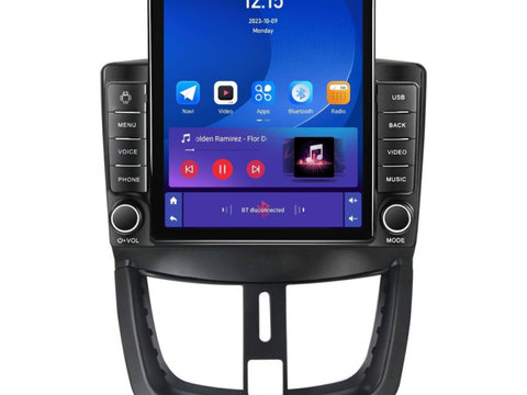 Navigatie dedicata cu Android Peugeot 207 2006 - 2015, 1GB RAM, Radio GPS Dual Zone, Touchscreen IPS 9.7" HD tip Tesla, Internet Wi-Fi, Bluetooth, MirrorLink, USB, Waze