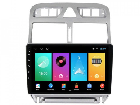 Navigatie dedicata cu Android Peugeot 307 2000 - 2013, 1GB RAM, Radio GPS Dual Zone, Display HD IPS 9" Touchscreen, Internet Wi-Fi, Bluetooth, MirrorLink, USB, Waze