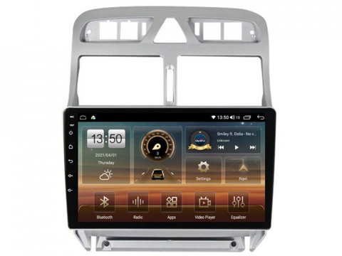 Navigatie dedicata cu Android Peugeot 307 2000 - 2013, 6GB RAM, Radio GPS Dual Zone, Display HD IPS 9" Touchscreen, Internet Wi-Fi si slot SIM 4G, Bluetooth, MirrorLink, USB, Waze