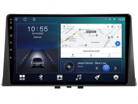 Navigatie dedicata cu Android Peugeot Partner dupa 2018, 2GB RAM, Radio GPS Dual Zone, Display HD IPS 10" Touchscreen, Internet Wi-Fi si slot SIM 4G, Bluetooth, MirrorLink, USB, Waze