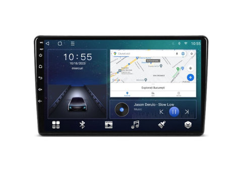 Navigatie dedicata cu Android Peugeot Partner 2008 - 2018, 2GB RAM, Radio GPS Dual Zone, Display HD IPS 9" Touchscreen, Internet Wi-Fi si slot SIM 4G, Bluetooth, MirrorLink, USB, Waze