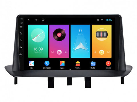 Navigatie dedicata cu Android Renault Megane III 2009 - 2016, 1GB RAM, Radio GPS Dual Zone, Display HD IPS 9" Touchscreen, Internet Wi-Fi, Bluetooth, MirrorLink, USB, Waze