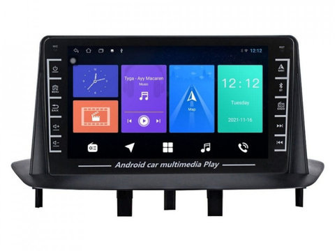 Navigatie dedicata cu Android Renault Megane III 2009 - 2016, 1GB RAM, Radio GPS Dual Zone, Display HD IPS 8" Touchscreen, Internet Wi-Fi, Bluetooth, MirrorLink, USB, Waze