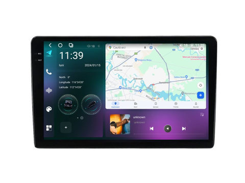 Navigatie dedicata cu Android Seat Cordoba 2002 - 2009, 12GB RAM, Radio GPS Dual Zone, Display 2K QLED 9.5" Touchscreen, Internet Wi-Fi si slot SIM 4G, Bluetooth, MirrorLink, USB, Waze