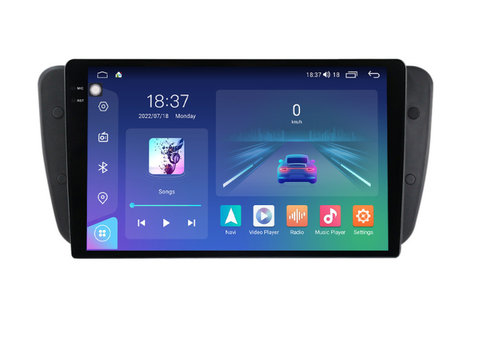 Navigatie dedicata cu Android Seat Ibiza IV 2008 - 2013, 4GB RAM, Radio GPS Dual Zone, Display 2K QLED 9.5" Touchscreen, Internet Wi-Fi si slot SIM 4G, Bluetooth, MirrorLink, USB, Waze