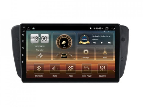 Navigatie dedicata cu Android Seat Ibiza IV 2008 - 2013, 4GB RAM, Radio GPS Dual Zone, Display HD IPS 9" Touchscreen, Internet Wi-Fi si slot SIM 4G, Bluetooth, MirrorLink, USB, Waze