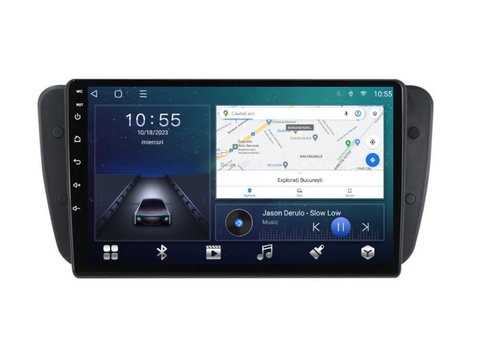 Navigatie dedicata cu Android Seat Ibiza IV 2008 - 2013, 2GB RAM, Radio GPS Dual Zone, Display HD IPS 9" Touchscreen, Internet Wi-Fi si slot SIM 4G, Bluetooth, MirrorLink, USB, Waze