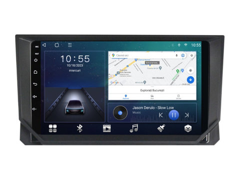 Navigatie dedicata cu Android Seat Ibiza V 2017 - 2022, 2GB RAM, Radio GPS Dual Zone, Display HD IPS 9" Touchscreen, Internet Wi-Fi si slot SIM 4G, Bluetooth, MirrorLink, USB, Waze