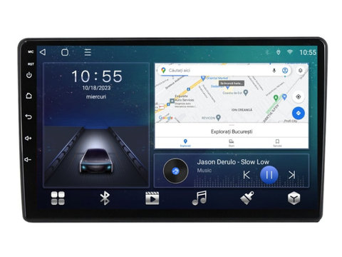 Navigatie dedicata cu Android Skoda Fabia II 2006 - 2014, 2GB RAM, Radio GPS Dual Zone, Display HD IPS 10'' Touchscreen, Internet Wi-Fi si slot SIM 4G, Bluetooth, MirrorLink, USB, Waze