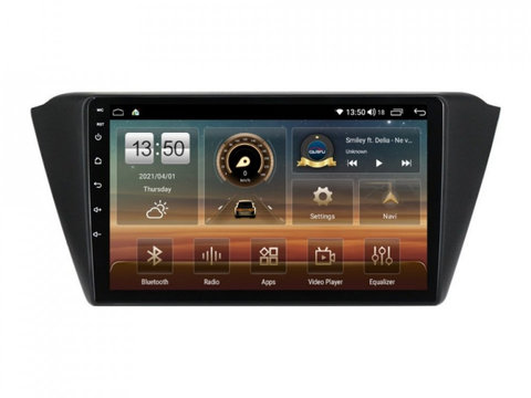 Navigatie dedicata cu Android Skoda Fabia III 2014 - 2021, 6GB RAM, Radio GPS Dual Zone, Display HD IPS 9" Touchscreen, Internet Wi-Fi si slot SIM 4G, Bluetooth, MirrorLink, USB, Waze