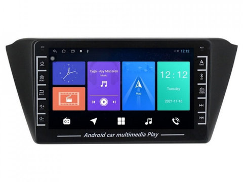 Navigatie dedicata cu Android Skoda Fabia III 2014 - 2021, 1GB RAM, Radio GPS Dual Zone, Display HD IPS 8" Touchscreen, Internet Wi-Fi, Bluetooth, MirrorLink, USB, Waze