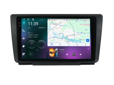 Navigatie dedicata cu Android Skoda Octavia II 2004 - 2013, 12GB RAM, Radio GPS Dual Zone, Display 2K QLED 9.5" Touchscreen, Internet Wi-Fi si slot SIM 4G, Bluetooth, MirrorLink, USB, Waze