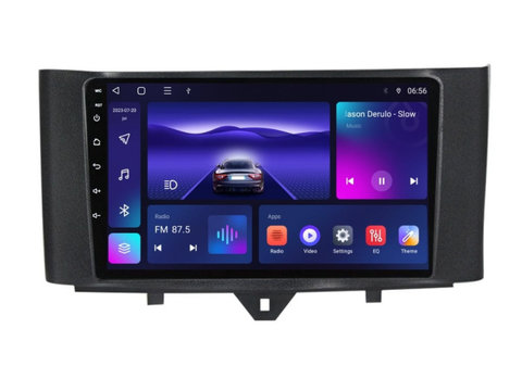 Navigatie dedicata cu Android Smart Fortwo 2011 - 2014, 3GB RAM, Radio GPS Dual Zone, Display HD IPS 9" Touchscreen, Internet Wi-Fi si slot SIM 4G, Bluetooth, MirrorLink, USB, Waze