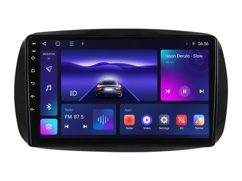 Navigatie dedicata cu Android Smart Fortwo dupa 2014, 3GB RAM, Radio GPS Dual Zone, Display HD IPS 9" Touchscreen, Internet Wi-Fi si slot SIM 4G, Bluetooth, MirrorLink, USB, Waze