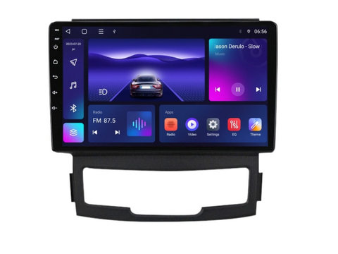 Navigatie dedicata cu Android Ssangyong Korando 2010 - 2013, 3GB RAM, Radio GPS Dual Zone, Display HD IPS 9" Touchscreen, Internet Wi-Fi si slot SIM 4G, Bluetooth, MirrorLink, USB, Waze