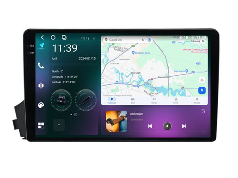 Navigatie dedicata cu Android Ssangyong Kyron 2005 - 2011, 12GB RAM, Radio GPS Dual Zone, Display 2K QLED 9.5" Touchscreen, Internet Wi-Fi si slot SIM 4G, Bluetooth, MirrorLink, USB, Waze