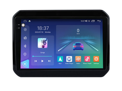 Navigatie dedicata cu Android Suzuki Ignis III dupa 2016, 4GB RAM, Radio GPS Dual Zone, Display 2K QLED 9.5" Touchscreen, Internet Wi-Fi si slot SIM 4G, Bluetooth, MirrorLink, USB, Waze
