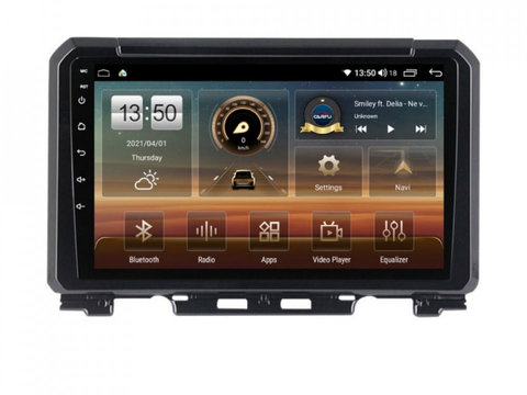 Navigatie dedicata cu Android Suzuki Jimny dupa 2018, 4GB RAM, Radio GPS Dual Zone, Display HD IPS 9" Touchscreen, Internet Wi-Fi si slot SIM 4G, Bluetooth, MirrorLink, USB, Waze