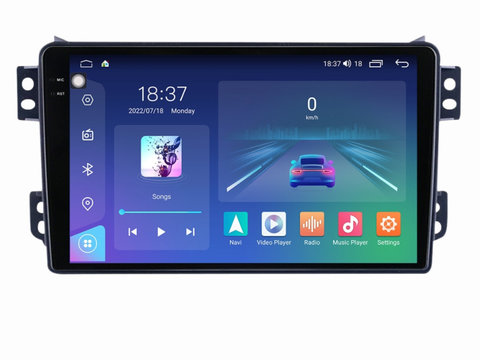 Navigatie dedicata cu Android Suzuki Splash 2008 - 2015, 4GB RAM, Radio GPS Dual Zone, Display 2K QLED 9.5" Touchscreen, Internet Wi-Fi si slot SIM 4G, Bluetooth, MirrorLink, USB, Waze