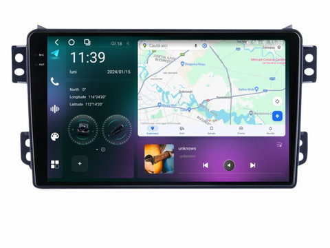 Navigatie dedicata cu Android Suzuki Splash 2008 - 2015, 12GB RAM, Radio GPS Dual Zone, Display 2K QLED 9.5" Touchscreen, Internet Wi-Fi si slot SIM 4G, Bluetooth, MirrorLink, USB, Waze