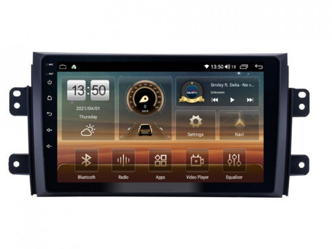 Navigatie dedicata cu Android Suzuki SX4 2006 - 2014, 8GB RAM, Radio GPS Dual Zone, Display HD IPS 9" Touchscreen, Internet Wi-Fi si slot SIM 4G, Bluetooth, MirrorLink, USB, Waze