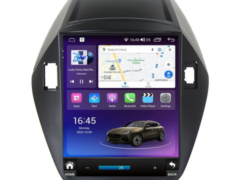 Navigatie dedicata cu Android tip tesla Hyundai ix35 2009 - 2015, 4GB RAM, Radio GPS Dual Zone, Touchscreen IPS 9.7" HD, Internet Wi-Fi si slot SIM 4G, Bluetooth, MirrorLink, USB, Waze