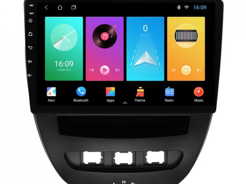 Navigatie dedicata cu Android Toyota Aygo 2005 - 2014, 1GB RAM, Radio GPS Dual Zone, Display HD IPS 10" Touchscreen, Internet Wi-Fi, Bluetooth, MirrorLink, USB, Waze