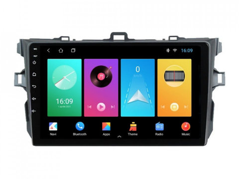 Navigatie dedicata cu Android Toyota Corolla 2007 - 2013, 1GB RAM, Radio GPS Dual Zone, Display HD IPS 9" Touchscreen, Internet Wi-Fi, Bluetooth, MirrorLink, USB, Waze