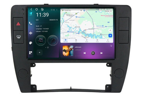 Navigatie dedicata cu Android VW Passat B5.5 2001 - 2005, 12GB RAM, Radio GPS Dual Zone, Display 2K QLED 9.5" Touchscreen, Internet Wi-Fi si slot SIM 4G, Bluetooth, MirrorLink, USB, Waze