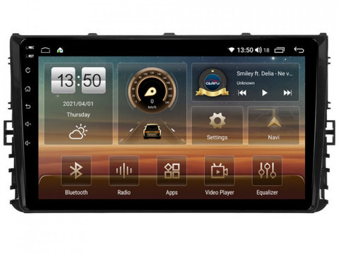 Navigatie dedicata cu Android VW T-Cross dupa 2018, 4GB RAM, Radio GPS Dual Zone, Display HD IPS 9" Touchscreen, Internet Wi-Fi si slot SIM 4G, Bluetooth, MirrorLink, USB, Waze