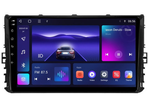 Navigatie dedicata cu Android VW T-Cross dupa 2018, 3GB RAM, Radio GPS Dual Zone, Display HD IPS 9" Touchscreen, Internet Wi-Fi si slot SIM 4G, Bluetooth, MirrorLink, USB, Waze