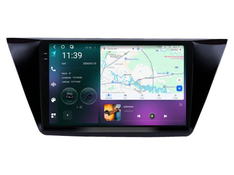 Navigatie dedicata cu Android VW Touran III dupa 2015, 12GB RAM, Radio GPS Dual Zone, Display 2K QLED 10.36" Touchscreen, Internet Wi-Fi si slot SIM 4G, Bluetooth, MirrorLink, USB, Waze