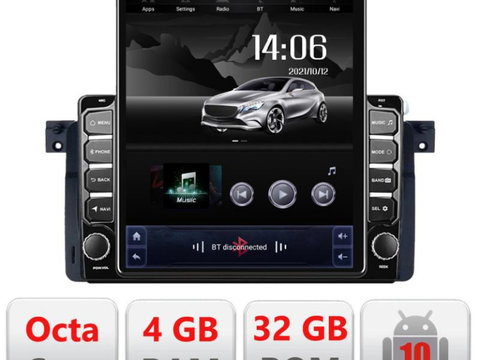 Navigatie dedicata Edonav BMW Seria 3 E46 G-052 ecran Tesla 9.7" QLED,Octacore,4Gb RAM,32Gb Hdd,4G,Qled,360,DSP,GPS,Carplay