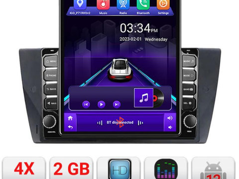 Navigatie dedicata Edonav BMW Seria 3 E90 K-095 ecran Tesla 9.7" QLED,2Gb RAM,32Gb Hdd,DSP,GPS,Bluetooth