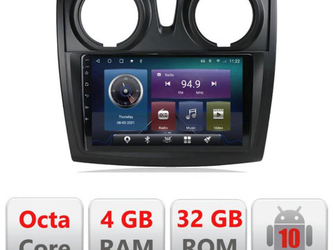 Navigatie dedicata Edonav Dacia Sandero Logan2012-2020 C-sandero,QLED,Octacore,4 Gb RAM,32 Gb Hdd,360,4G,DSP,GPS,Bluetooth