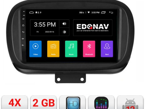 Navigatie dedicata Edonav Fiat 500 2014- A-539 Ecran Qled,2Gb Ram,32Gb Hdd,USB,Bluetooth,Wifi