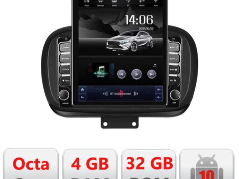 Navigatie dedicata Edonav Fiat 500 2014- G-539 ecran Tesla 9.7" QLED,Octacore,4Gb RAM,32Gb Hdd,4G,Qled,360,DSP,GPS,Carplay