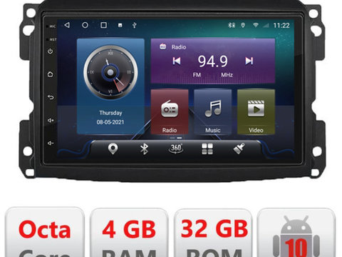 Navigatie dedicata Edonav Fiat 500 2015-2021,QLED,Octacore,4 Gb RAM,32 Gb Hdd,360,4G,DSP,GPS,Bluetooth