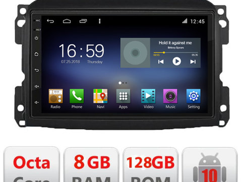 Navigatie dedicata Edonav Fiat 500 2015-2021 Android radio gps internet Lenovo Octa Core 4+64 LTE Kit-500new+E610