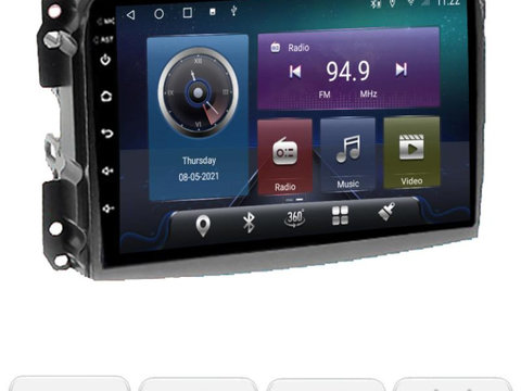 Navigatie dedicata Edonav Fiat 500L 2012-2017 C-500L,QLED,Octacore,4 Gb RAM,32 Gb Hdd,360,4G,DSP,GPS,Bluetooth