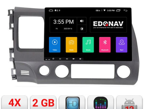 Navigatie dedicata Edonav Honda Civic Sedan A-044 Ecran Qled,2Gb Ram,32Gb Hdd,USB,Bluetooth,Wifi